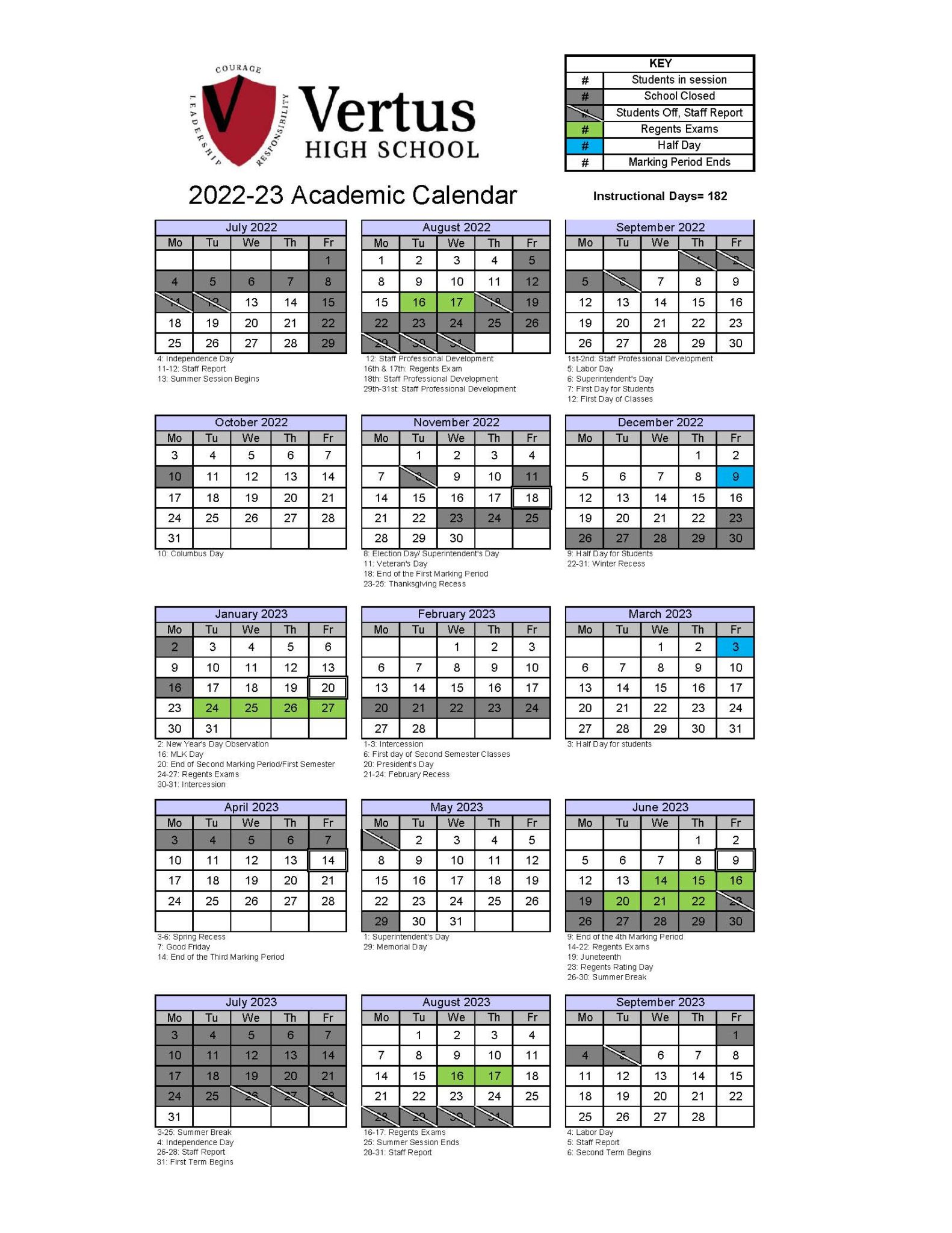 Calendars – Vertus High School