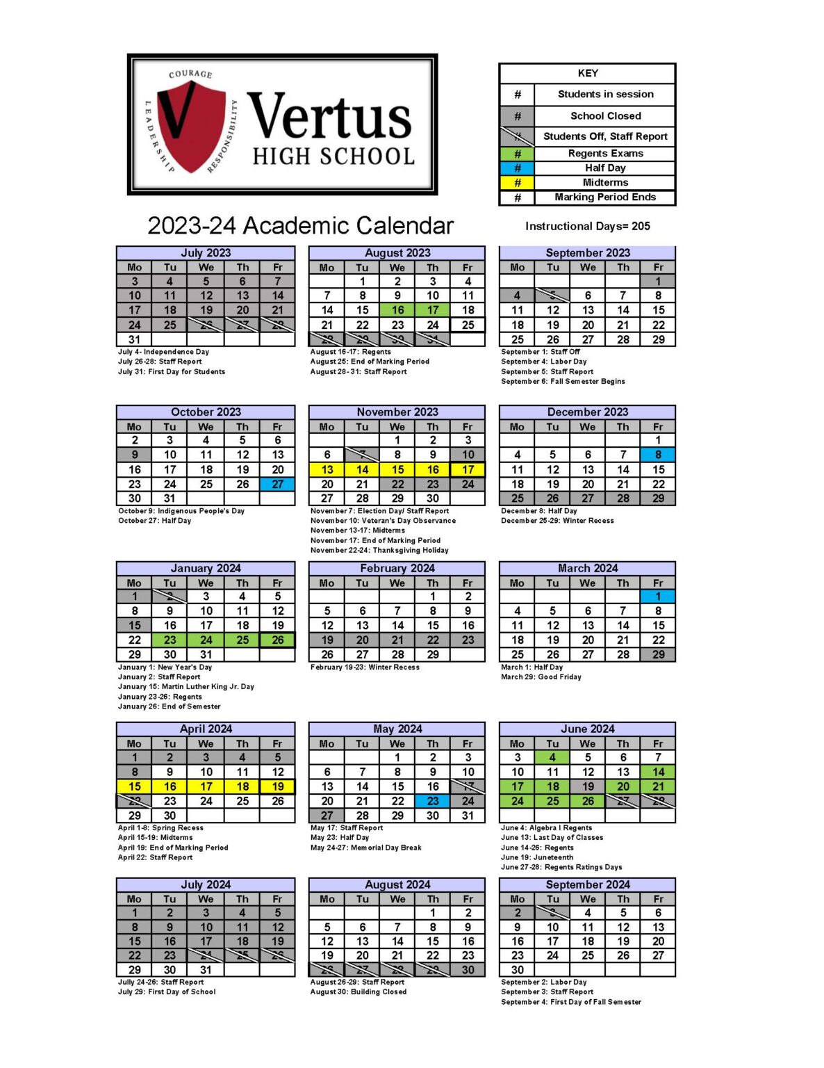 Calendars – Vertus High School